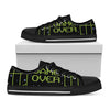 8-Bit Game Over Print Black Low Top Shoes 