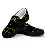 8-Bit Game Over Print Black Slip On Shoes