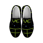 8-Bit Game Over Print Black Slip On Shoes