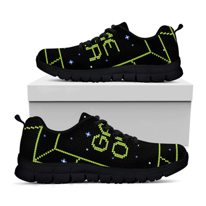 8-Bit Game Over Print Black Sneakers