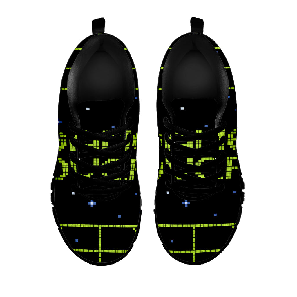 8-Bit Game Over Print Black Sneakers