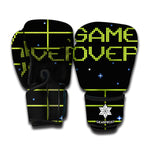8-Bit Game Over Print Boxing Gloves