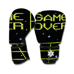 8-Bit Game Over Print Boxing Gloves