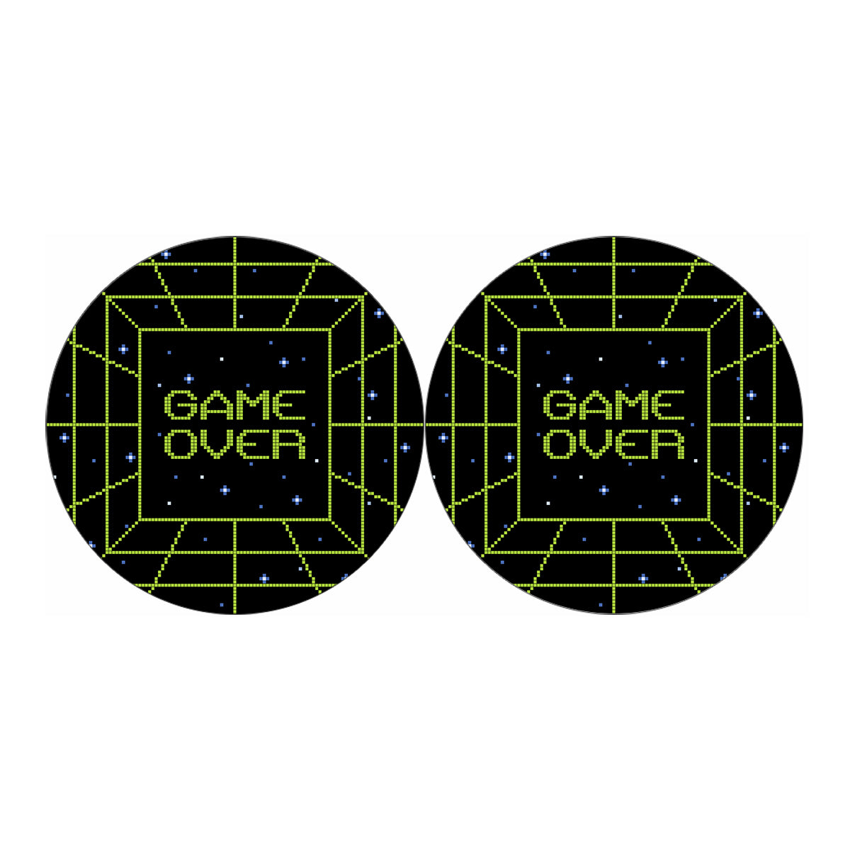 8-Bit Game Over Print Car Coasters
