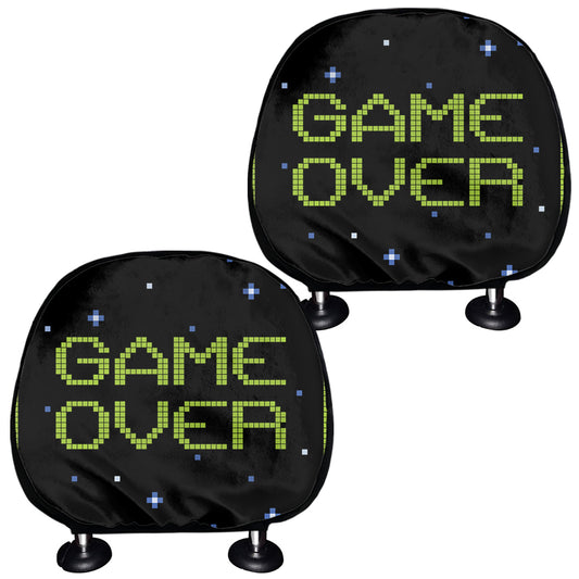 8-Bit Game Over Print Car Headrest Covers