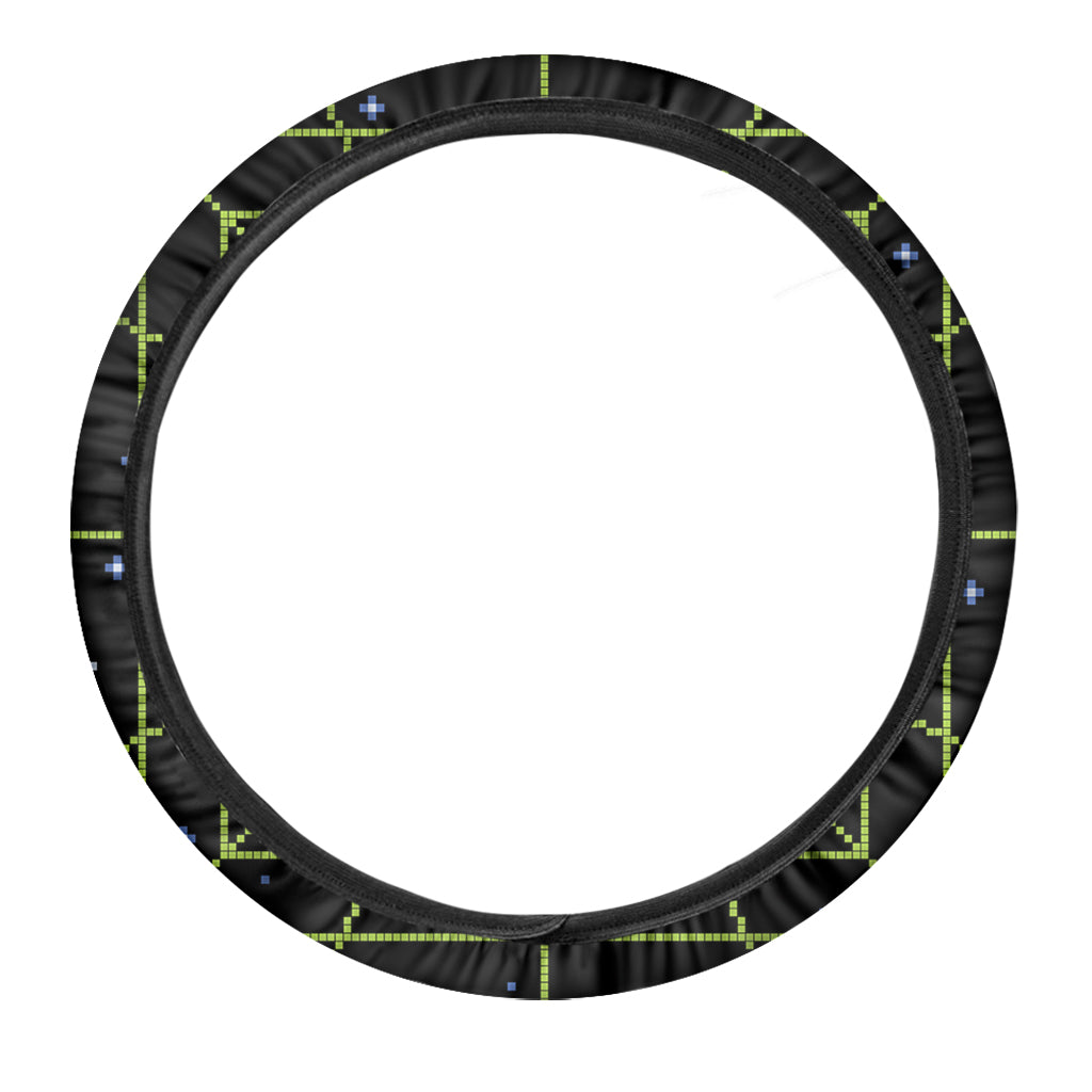 8-Bit Game Over Print Car Steering Wheel Cover