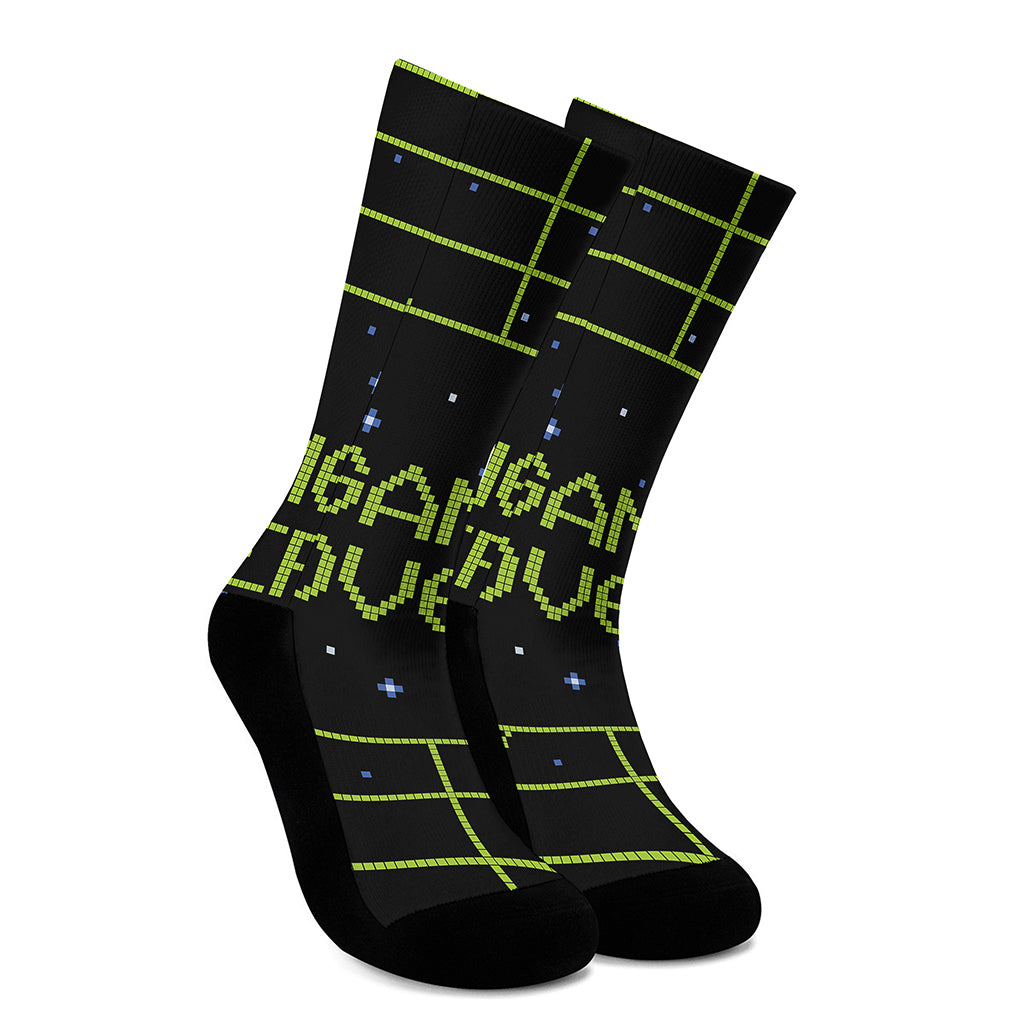 8-Bit Game Over Print Crew Socks