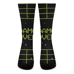 8-Bit Game Over Print Crew Socks