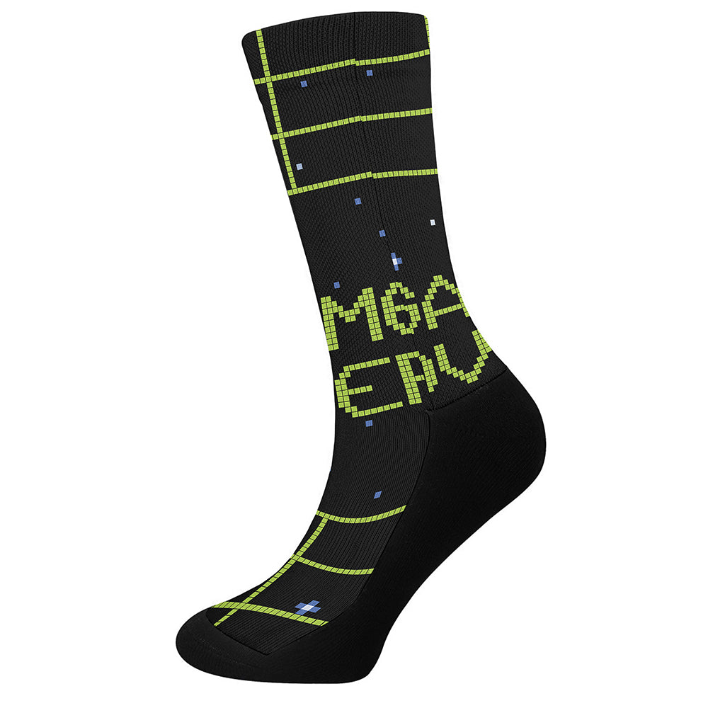 8-Bit Game Over Print Crew Socks