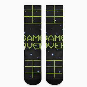 8-Bit Game Over Print Crew Socks