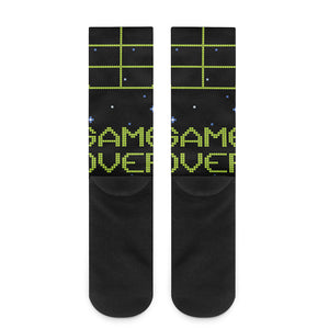 8-Bit Game Over Print Crew Socks