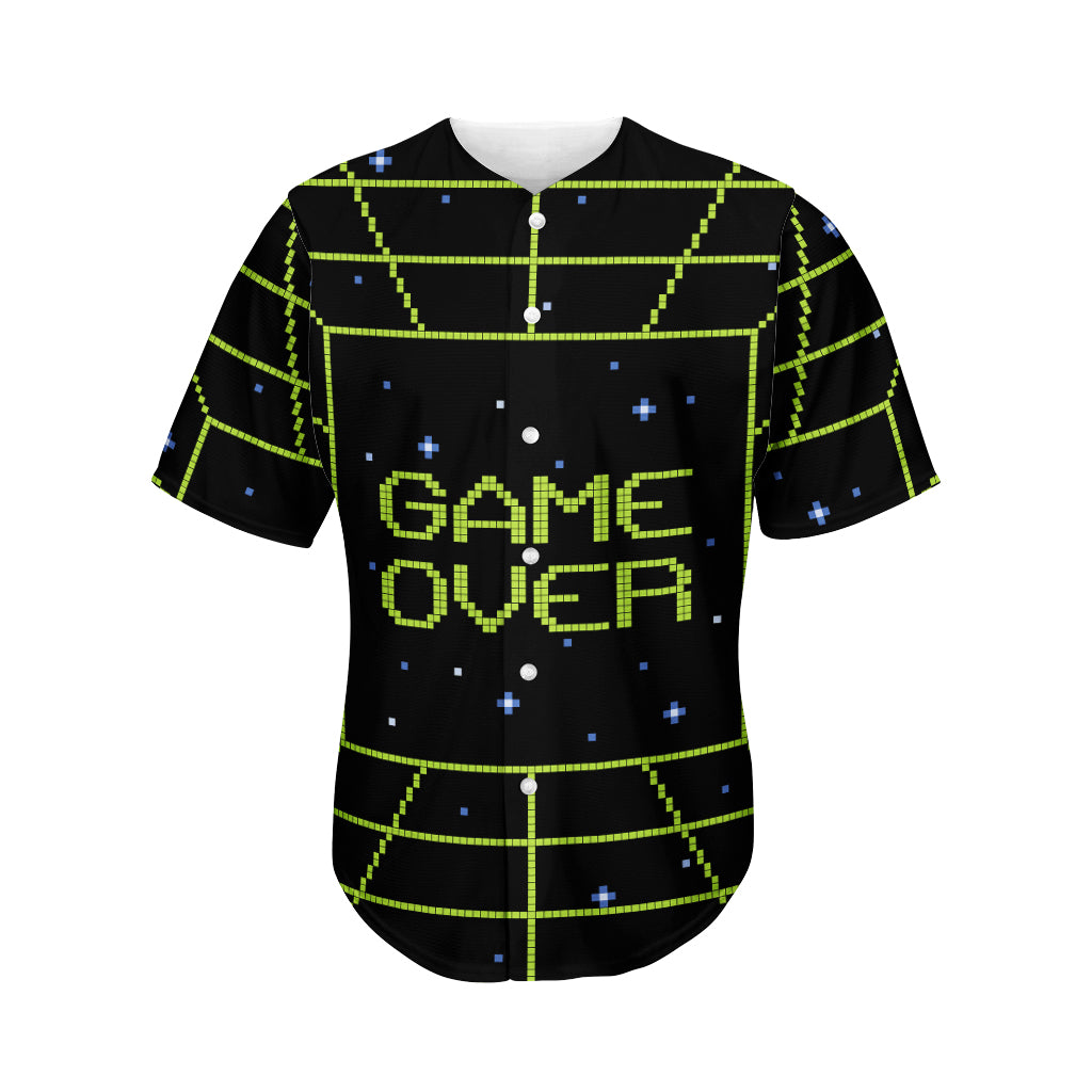 8-Bit Game Over Print Men's Baseball Jersey