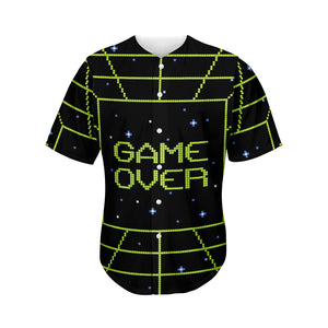 8-Bit Game Over Print Men's Baseball Jersey