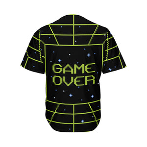 8-Bit Game Over Print Men's Baseball Jersey