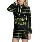 8-Bit Game Over Print Pullover Hoodie Dress