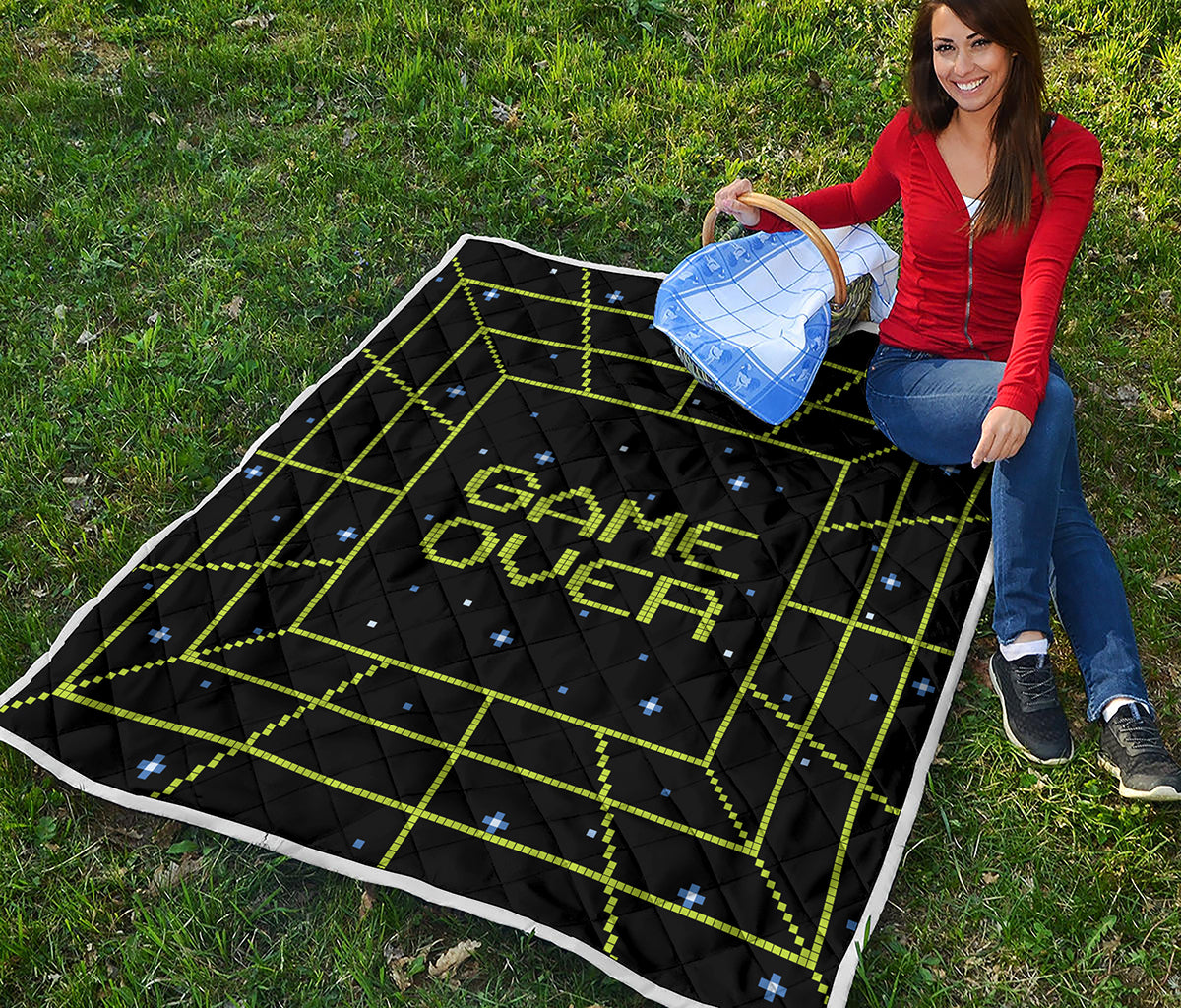 8-Bit Game Over Print Quilt
