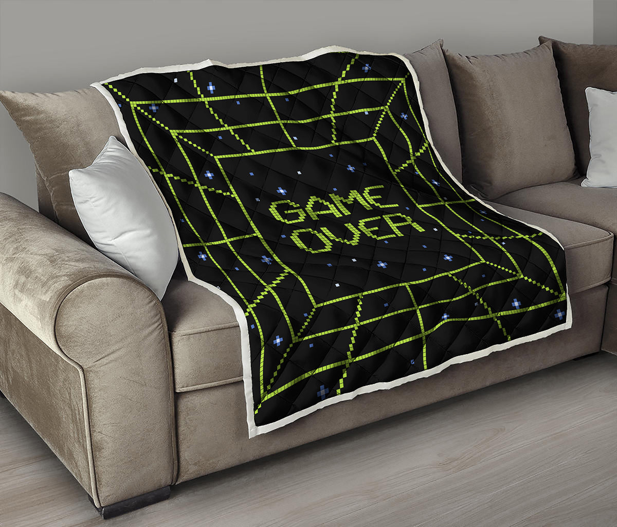 8-Bit Game Over Print Quilt