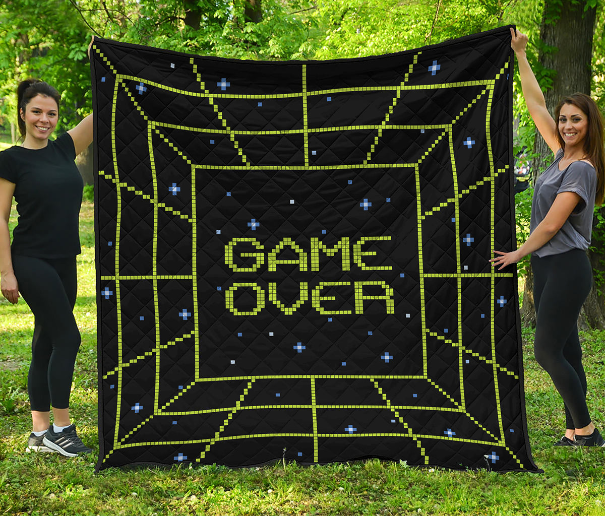8-Bit Game Over Print Quilt
