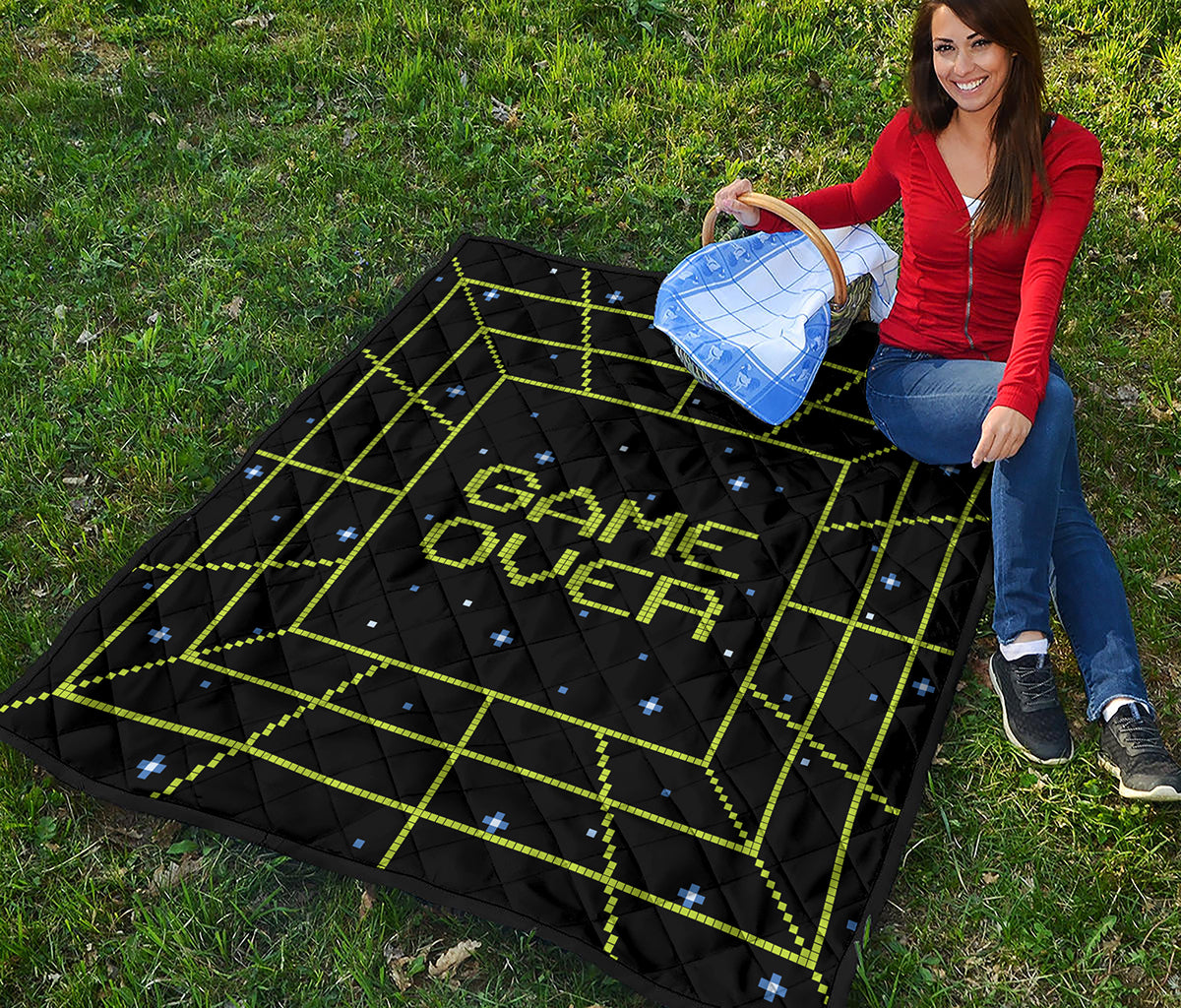 8-Bit Game Over Print Quilt