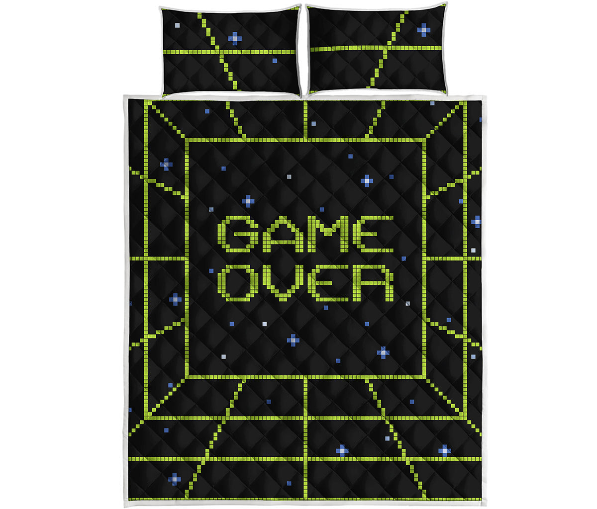 8-Bit Game Over Print Quilt Bed Set