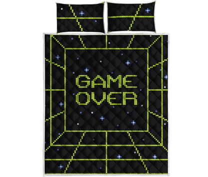 8-Bit Game Over Print Quilt Bed Set