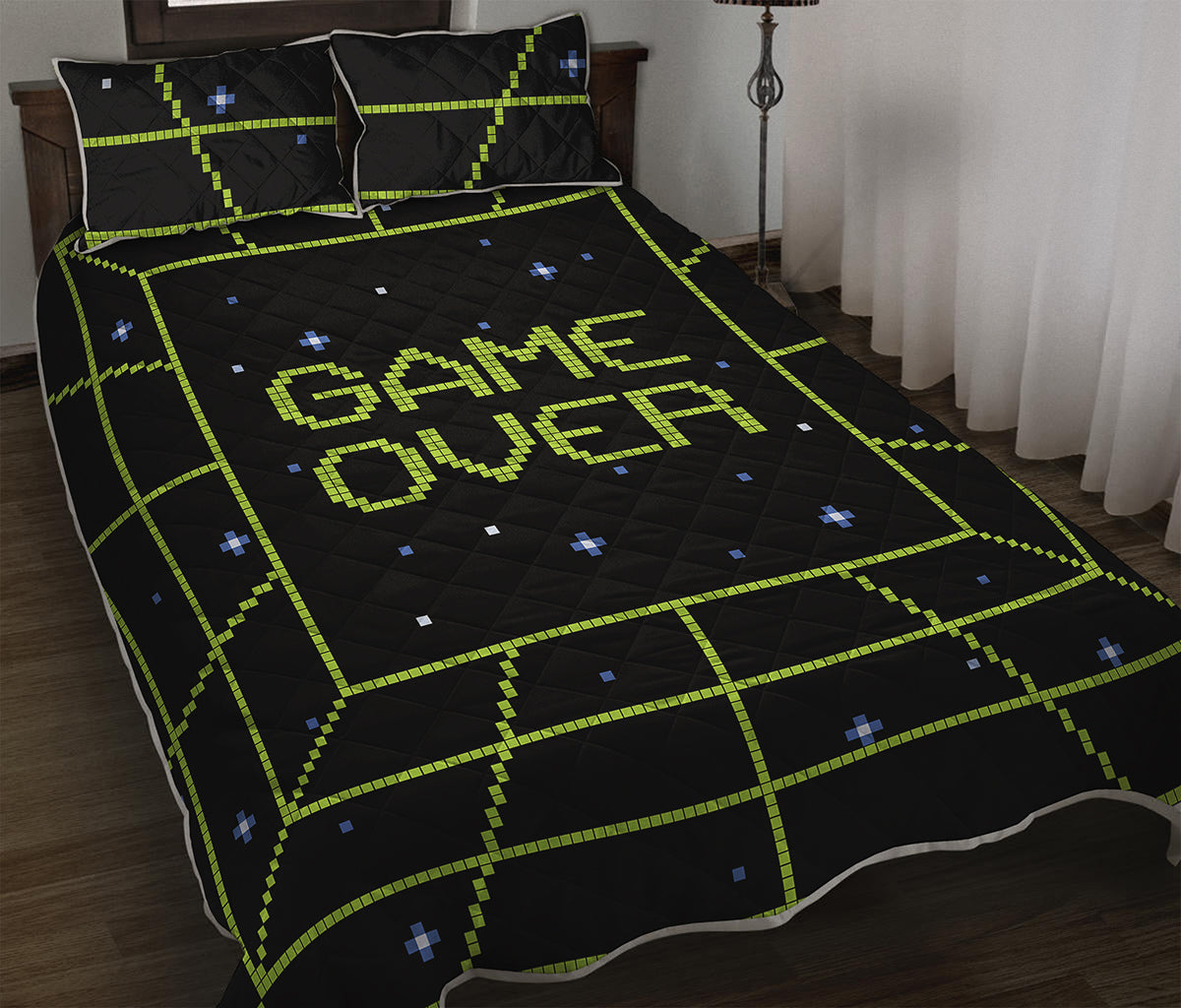 8-Bit Game Over Print Quilt Bed Set