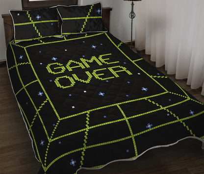 8-Bit Game Over Print Quilt Bed Set