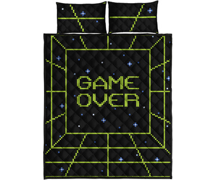 8-Bit Game Over Print Quilt Bed Set