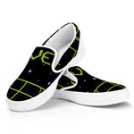 8-Bit Game Over Print White Slip On Shoes