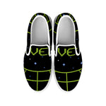 8-Bit Game Over Print White Slip On Shoes