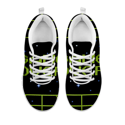 8-Bit Game Over Print White Sneakers