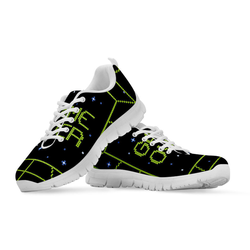 8-Bit Game Over Print White Sneakers