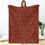 8-Bit Pixel Brick Wall Print Blanket