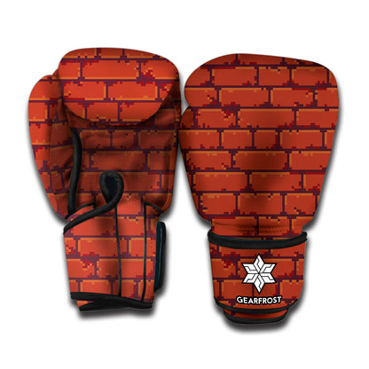 8-Bit Pixel Brick Wall Print Boxing Gloves