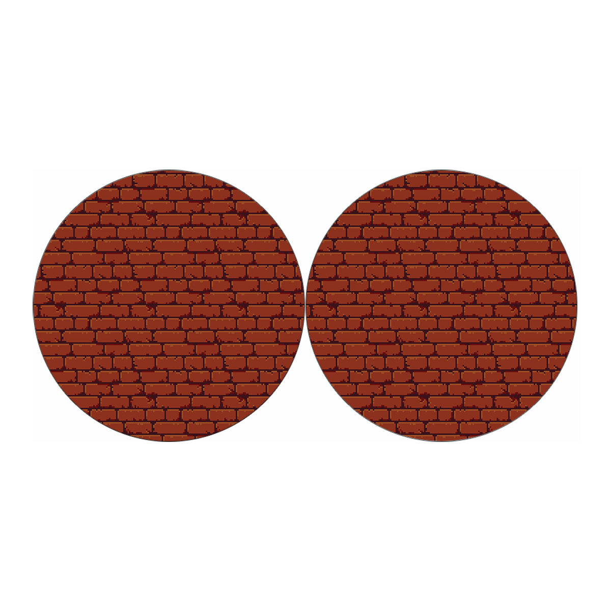 8-Bit Pixel Brick Wall Print Car Coasters