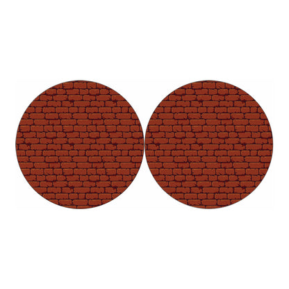 8-Bit Pixel Brick Wall Print Car Coasters