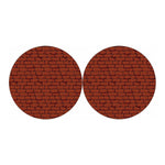 8-Bit Pixel Brick Wall Print Car Coasters