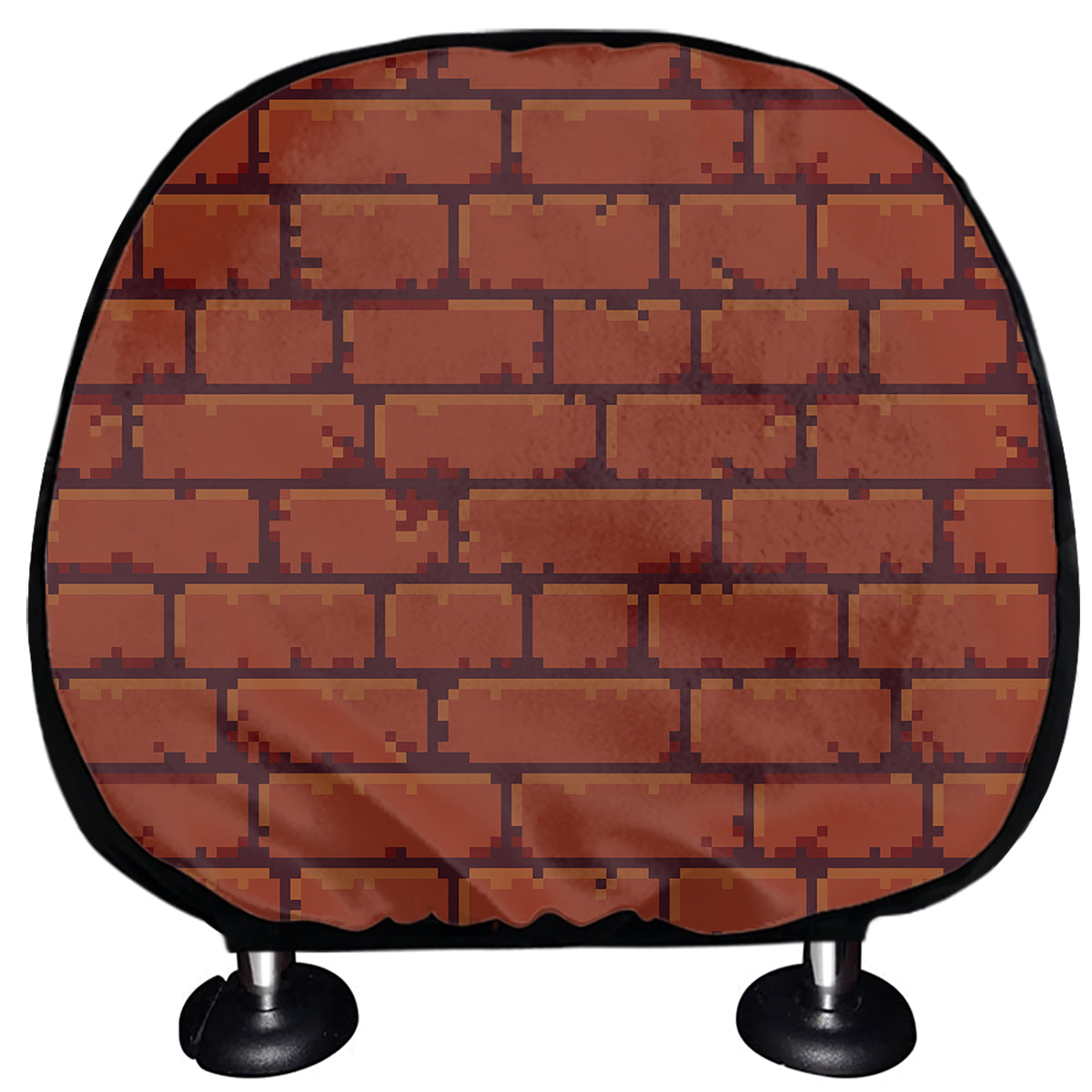 8-Bit Pixel Brick Wall Print Car Headrest Covers