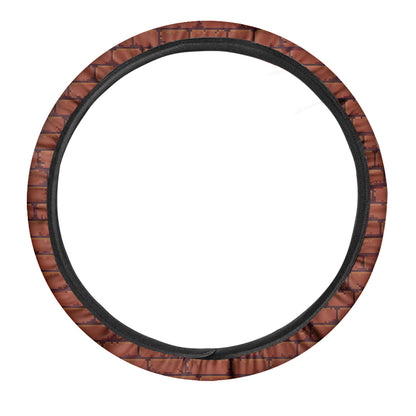 8-Bit Pixel Brick Wall Print Car Steering Wheel Cover