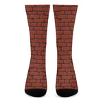 8-Bit Pixel Brick Wall Print Crew Socks