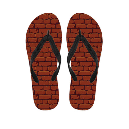 8-Bit Pixel Brick Wall Print Flip Flops