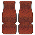 8-Bit Pixel Brick Wall Print Front and Back Car Floor Mats