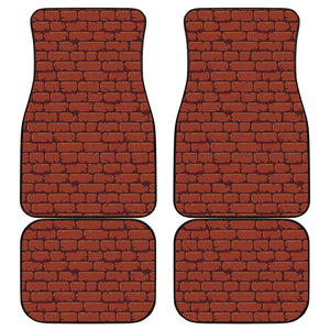 8-Bit Pixel Brick Wall Print Front and Back Car Floor Mats