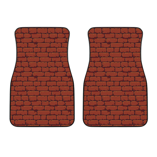 8-Bit Pixel Brick Wall Print Front Car Floor Mats