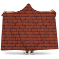 8-Bit Pixel Brick Wall Print Hooded Blanket