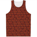 8-Bit Pixel Brick Wall Print Men's Tank Top