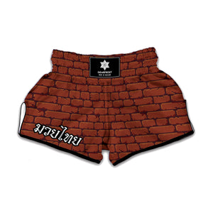 8-Bit Pixel Brick Wall Print Muay Thai Boxing Shorts