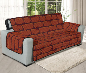 8-Bit Pixel Brick Wall Print Oversized Sofa Protector