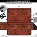 8-Bit Pixel Brick Wall Print Oversized Sofa Protector