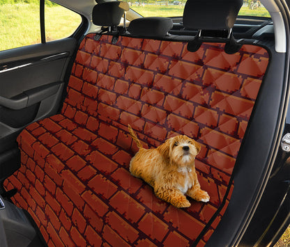 8-Bit Pixel Brick Wall Print Pet Car Back Seat Cover